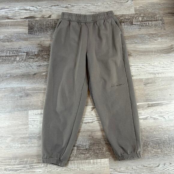 Oakley Relaxed Fit Sweatpants Taupe Fleece Joggers Small Athleisure Cozy - Picture 1 of 9